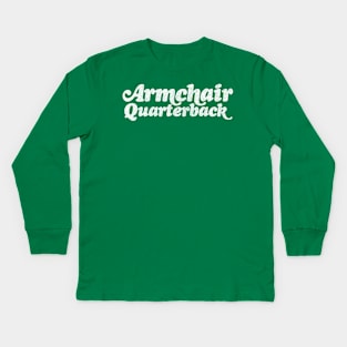 Armchair Quarterback / 80s Styled Humor Design Kids Long Sleeve T-Shirt